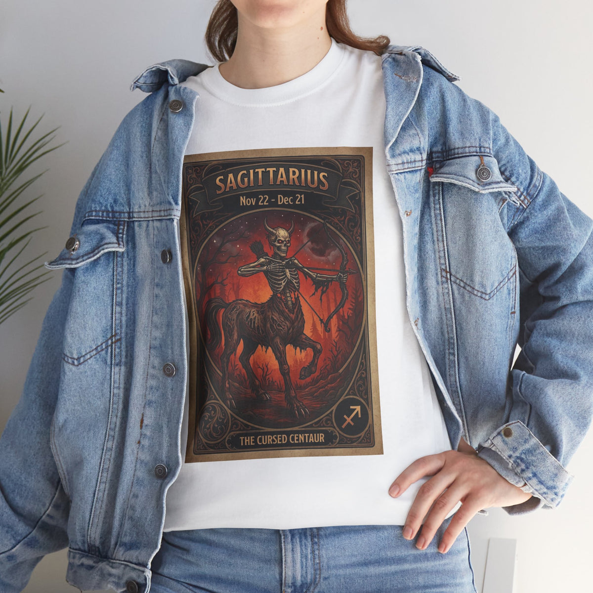 T-shirt illustration Archer du Sagittaire | Chemise horoscope centaure signe du zodiaque Halloween