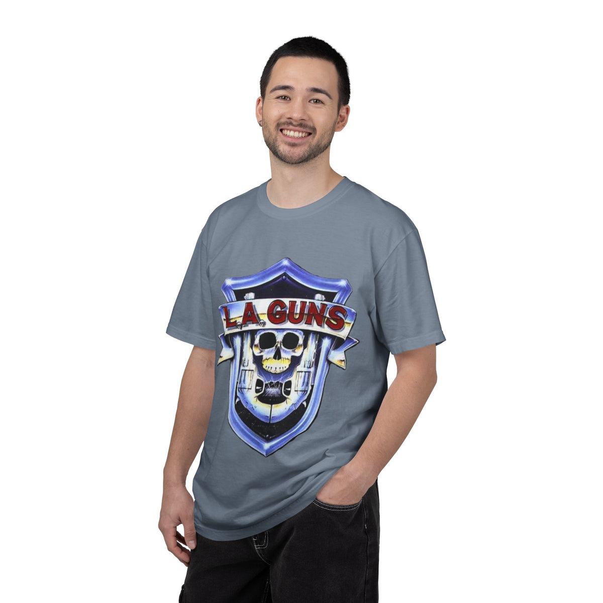 L.A Guns Skull Shield T-shirt | Hard Rock Band Logo Tee
