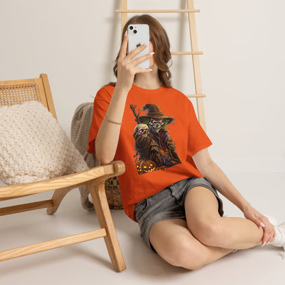 Scarecrow Skull Pumpkin illustration T-Shirt | Halloween Horror Tee