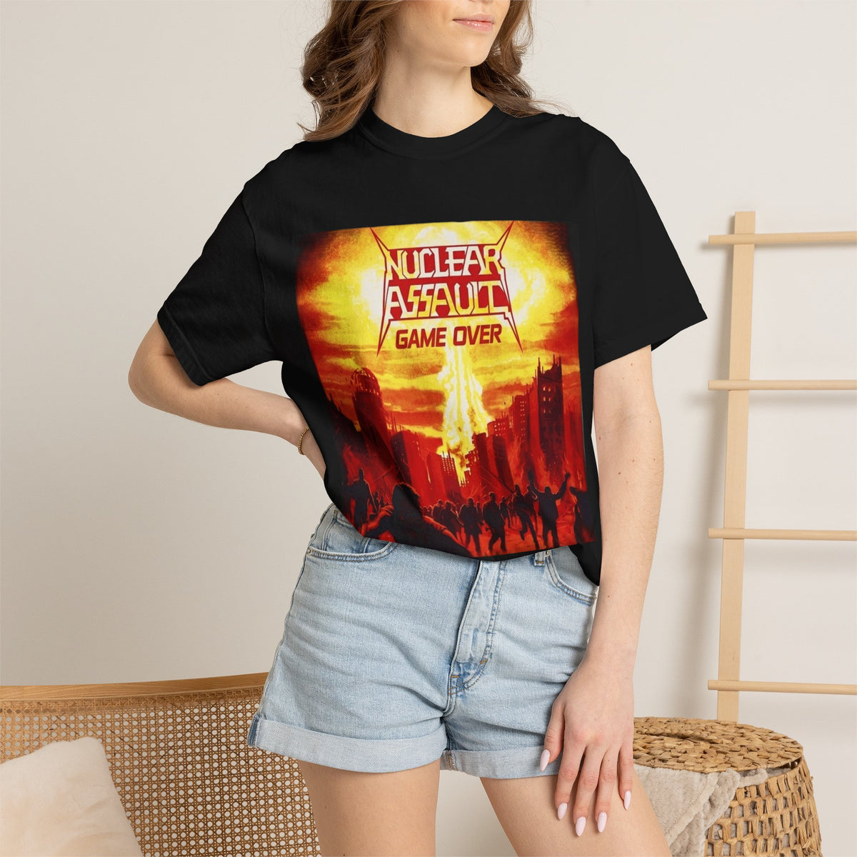 Nuclear Assault Game Over Album Art T-shirt | Thrash Metal Band Tee