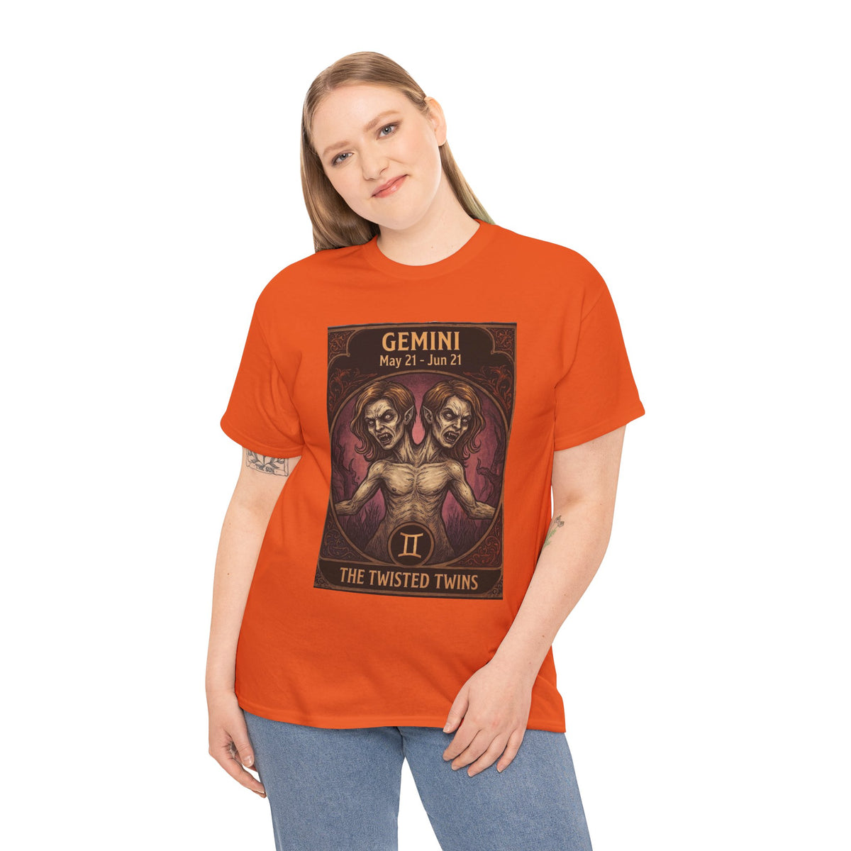 Camiseta Géminis Las Gemelas Retorcidas | Ilustración de Terror del Zodiaco Astrológico de Halloween