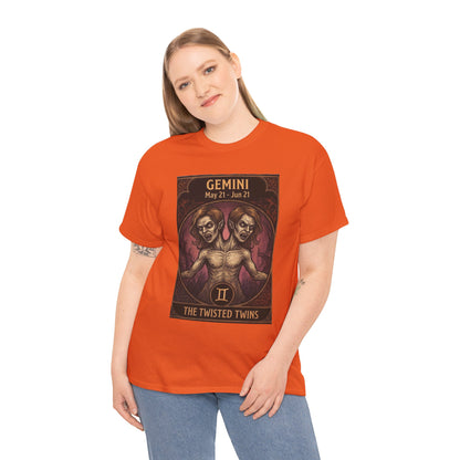 Camiseta Géminis Las Gemelas Retorcidas | Ilustración de Terror del Zodiaco Astrológico de Halloween