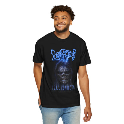 Lordi Hellizabeth skull horror tee | Blue Lordi logo T-Shirt