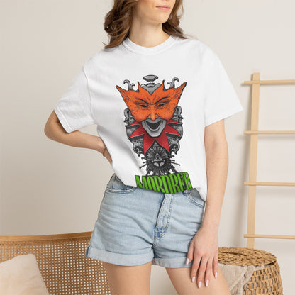 Camiseta de Thrash Metal de Mordred con máscara de zorro | Ilustración de banda de Thrash Metal de embaucador mítico