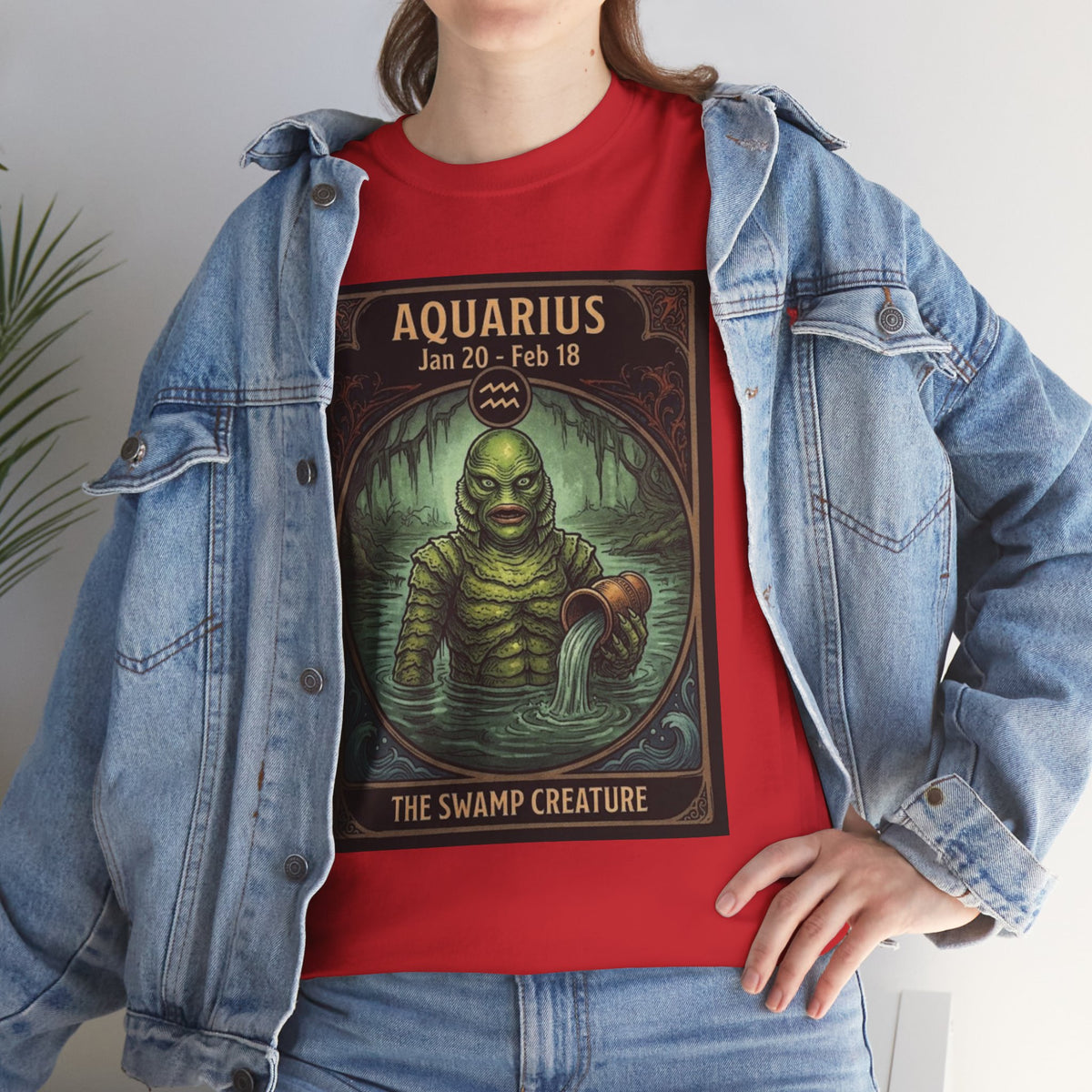 Aquarius The Swamp Creature T-Shirt | Halloween Zodiac Monster Poster