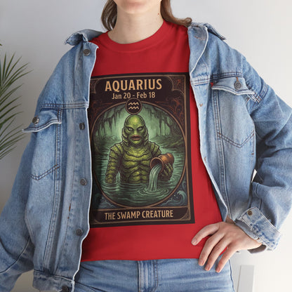 Aquarius The Swamp Creature T-Shirt | Halloween Zodiac Monster Poster