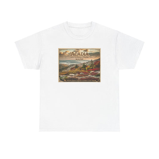 Acadia National Park Maine Scenic Vintage Poster Tee | National Park Shirt