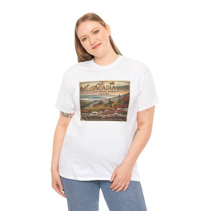 T-shirt vintage à motif paysager du parc national d'Acadia, Maine | T-shirt de parc national