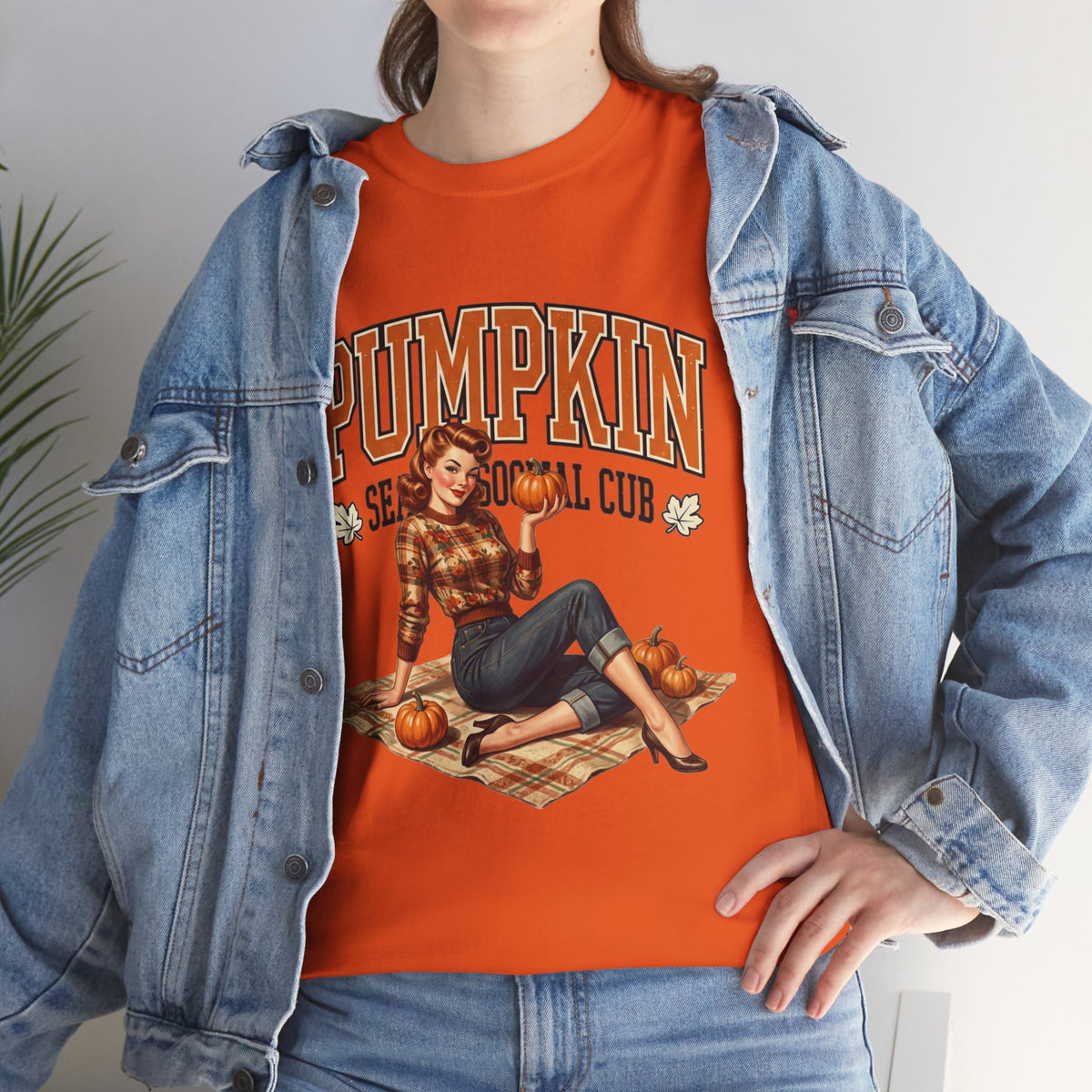 Pumpkin Seasonal Pinup Tee | Fall Pumpkin Patch Retro Graphic