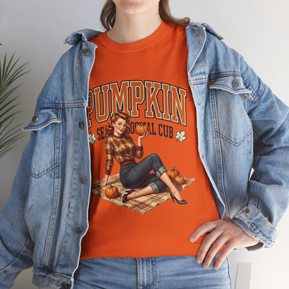 Pumpkin Seasonal Pinup Tee | Fall Pumpkin Patch Retro Graphic