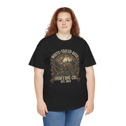 White-Tailed Deer Hunting Co T-Shirt | Deer Rifle Forest Vintage Badge