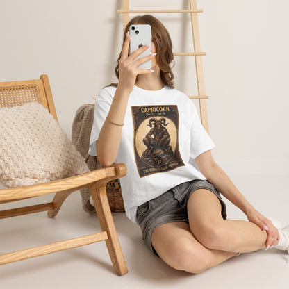 Capricorn Horned Goat Demon T-Shirt | Halloween Zodiac - Astrology Poster Design