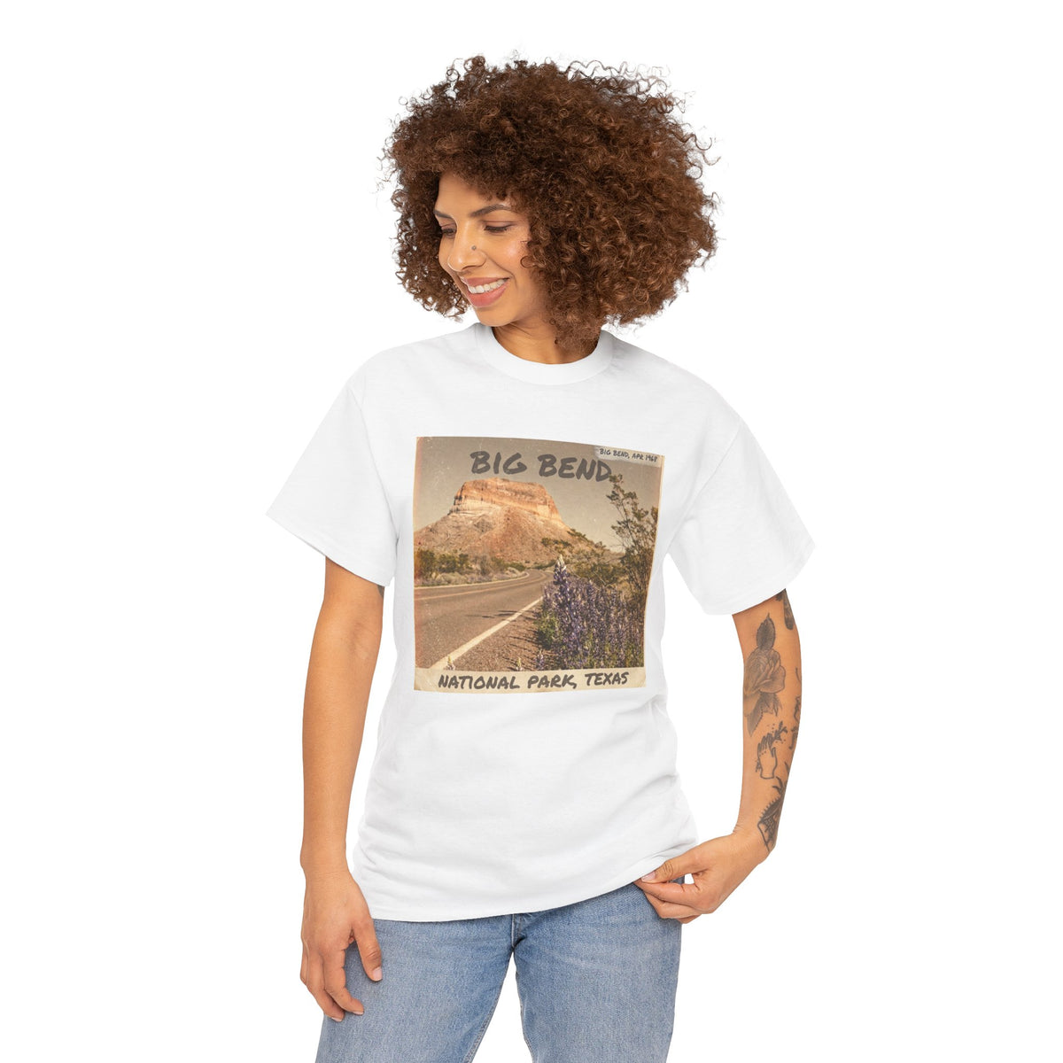 Camiseta vintage con foto de carretera del Parque Nacional Big Bend | Paisaje desértico de Texas