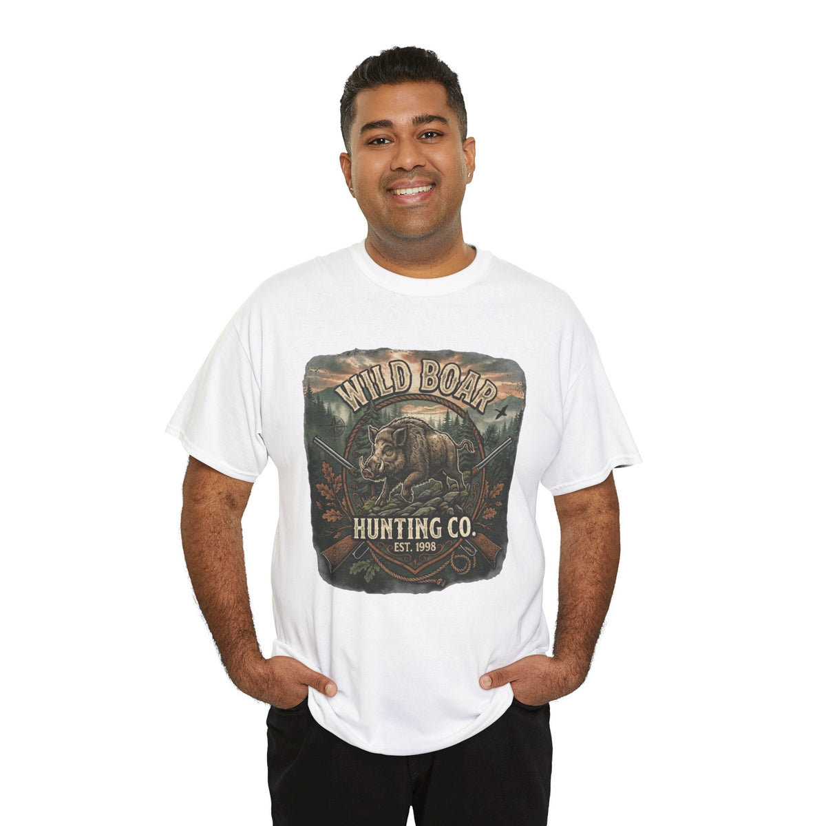 T-shirt Wild Boar Hunting Co. | Tee-shirt vintage à motif chasse en plein air