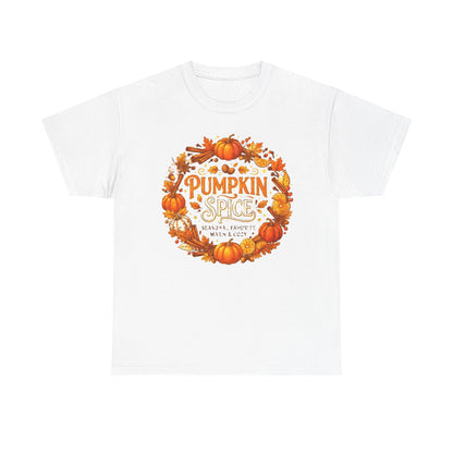 Pumpkin Spice Wreath Tee | Fall Pumpkin Autumn Leaves Shirt