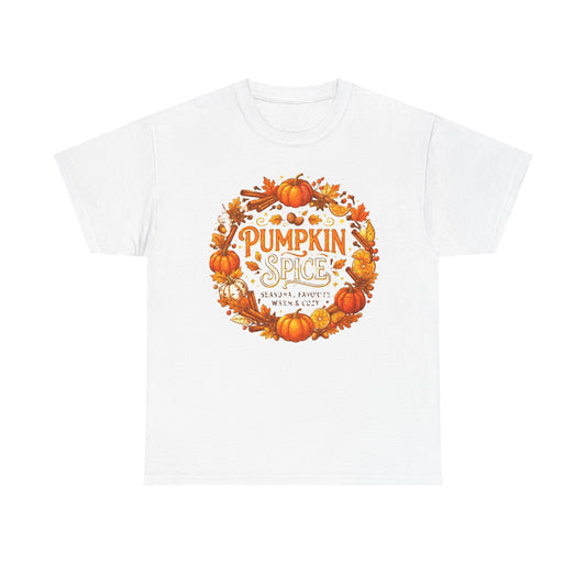 Pumpkin Spice Wreath Tee | Fall Pumpkin Autumn Leaves Shirt