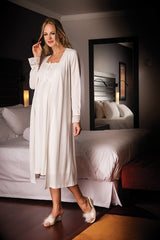 2 Piece Maternity,Nursing Nightgown Pajama Set Featuring Dress w